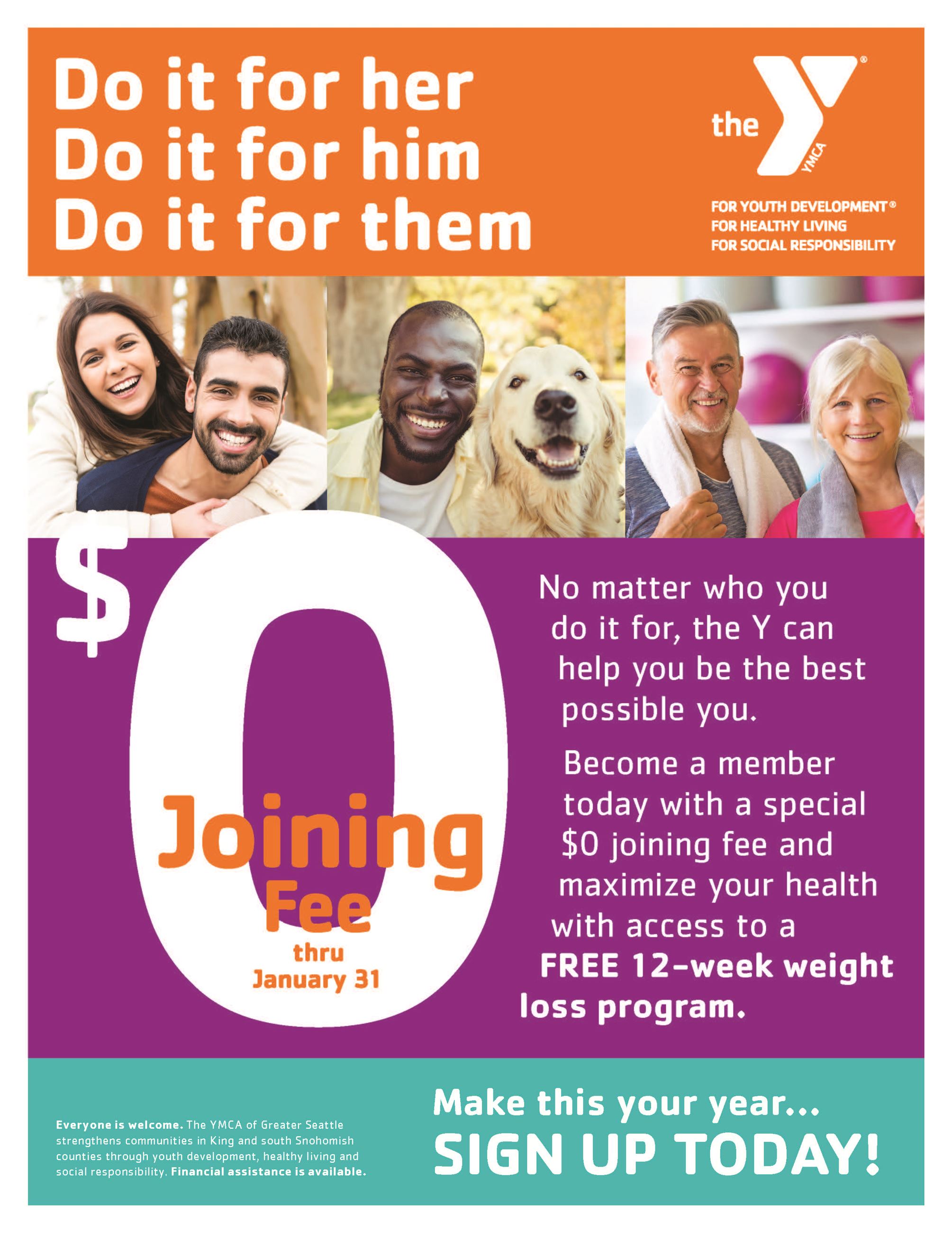 Join the YMCA for $0 in January!