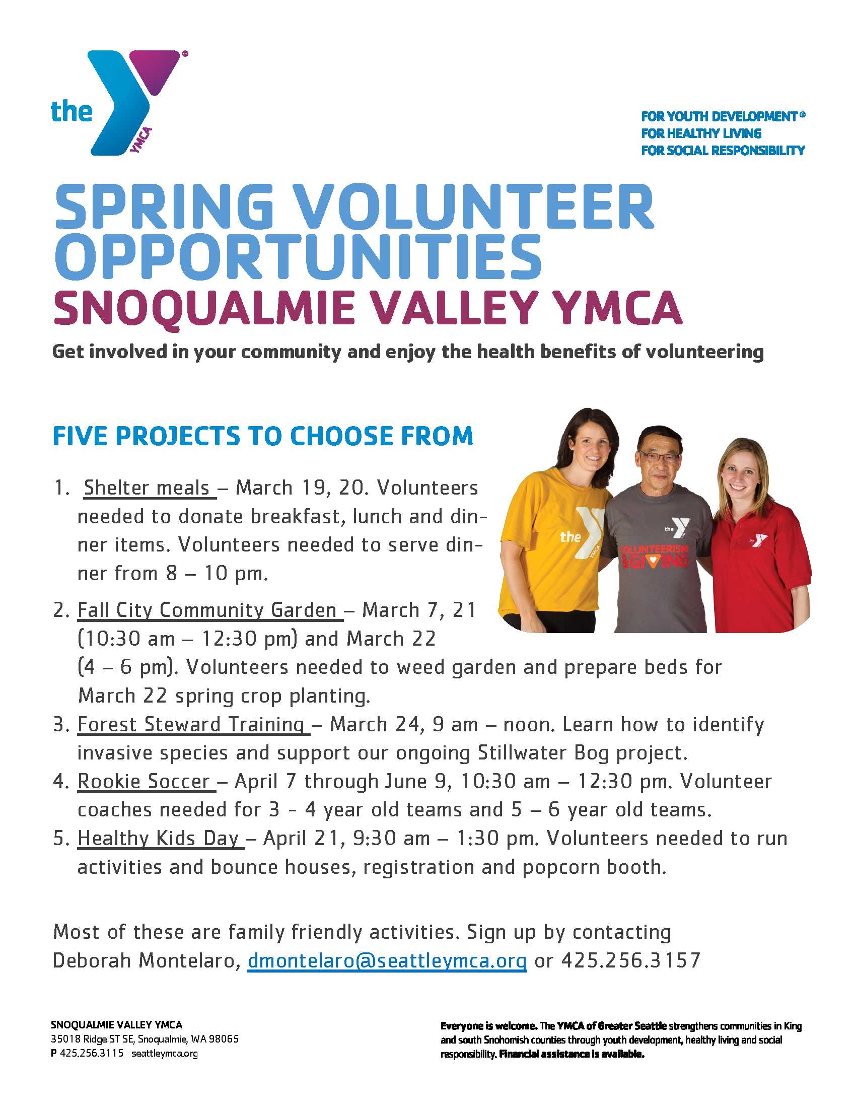 2018 YMCA Spring volunteer ops