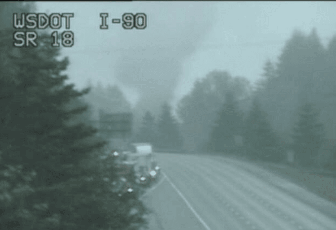 This is a picture of a truck fire on I-90 on June 16, 2020.