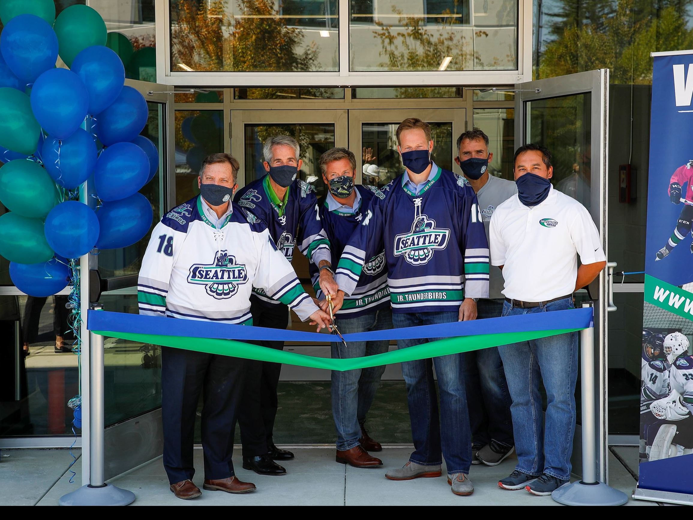 This is a photo of the Sno King Snoqualmie Ice Arena ribbon cutting ceremony on September 8, 2020.