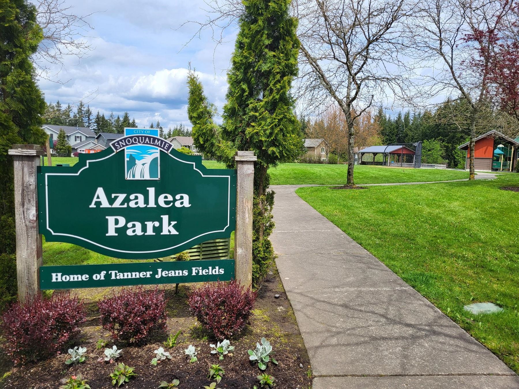 Azalea park with sign