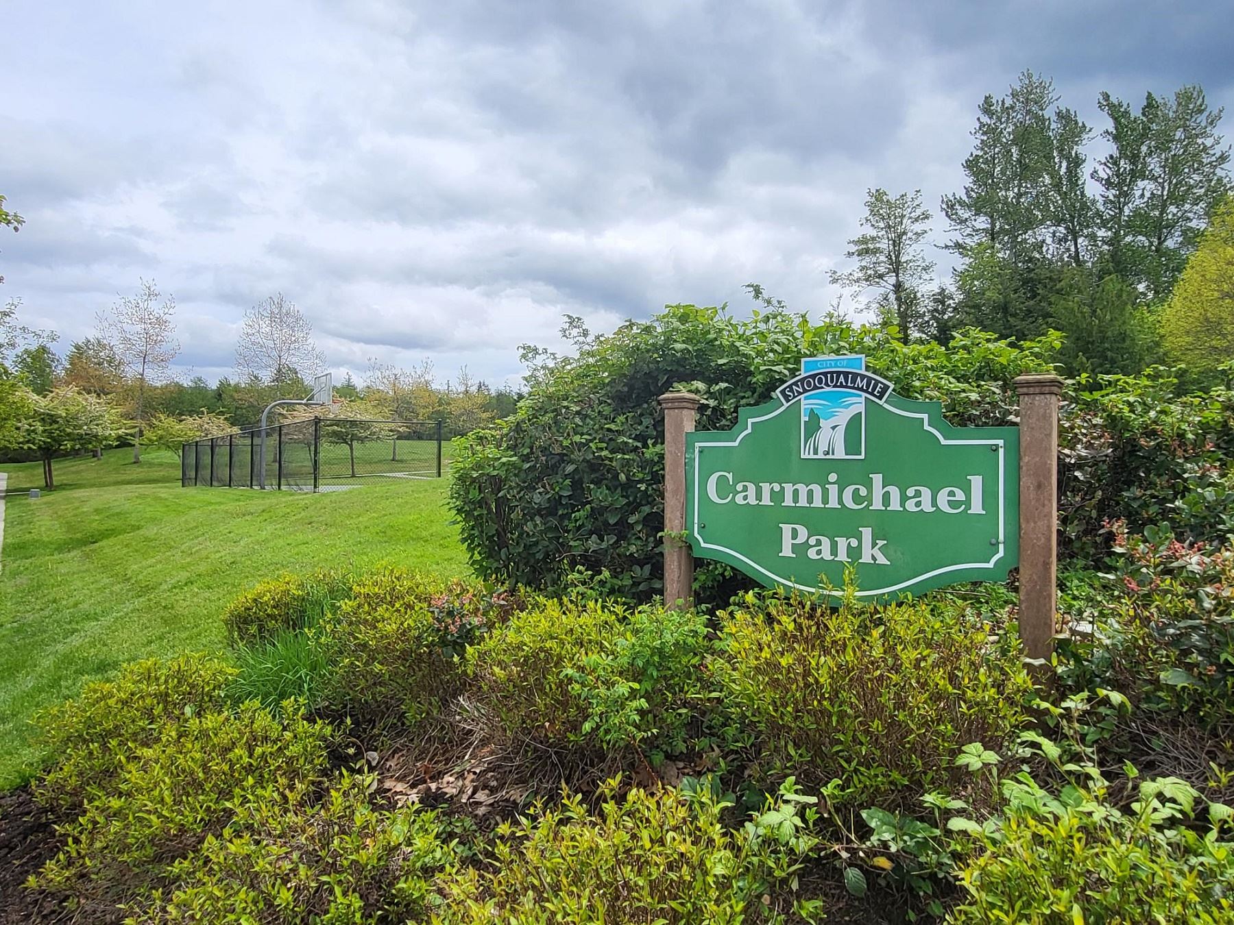 Carmichael park sign