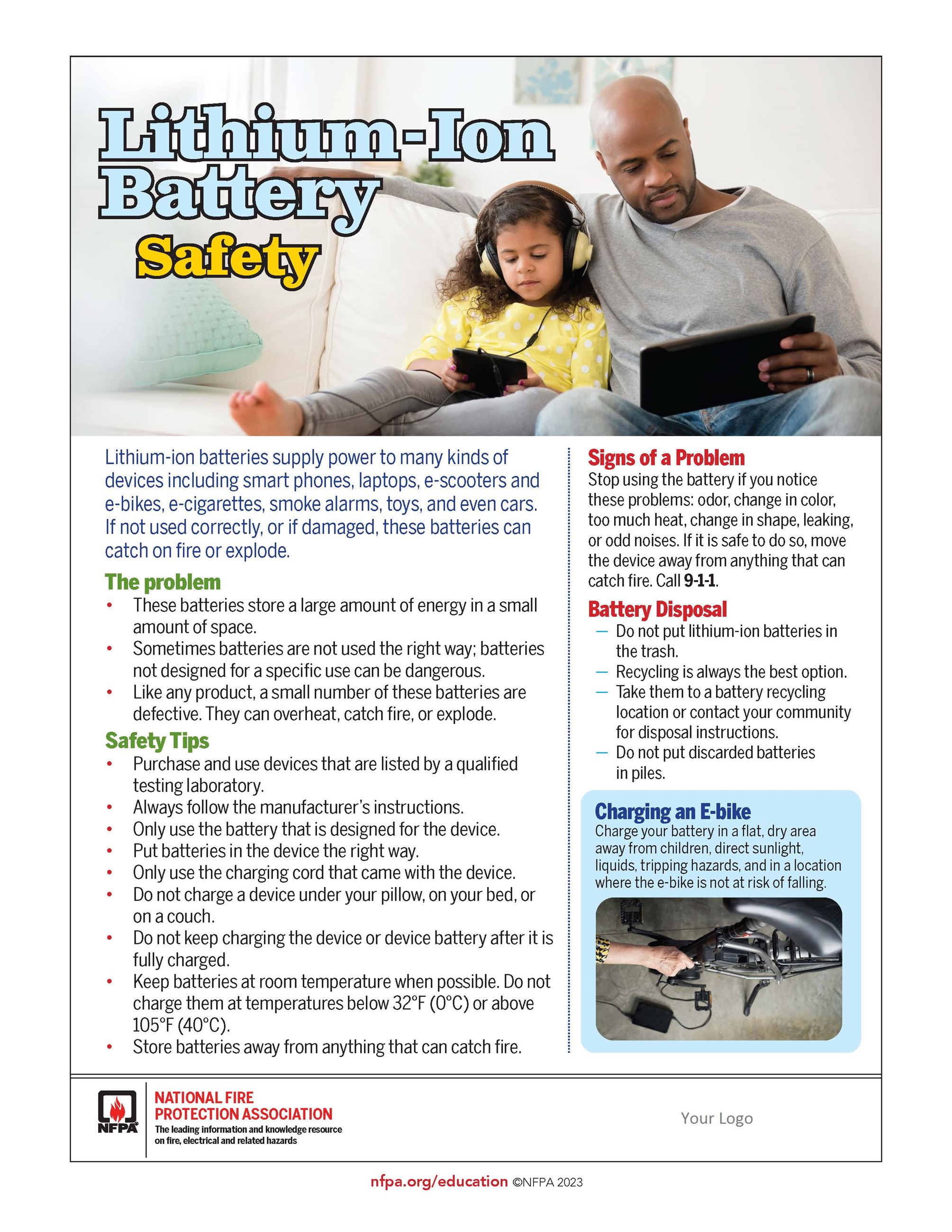 Lithium-Ion Battery Safety Informational Flier  