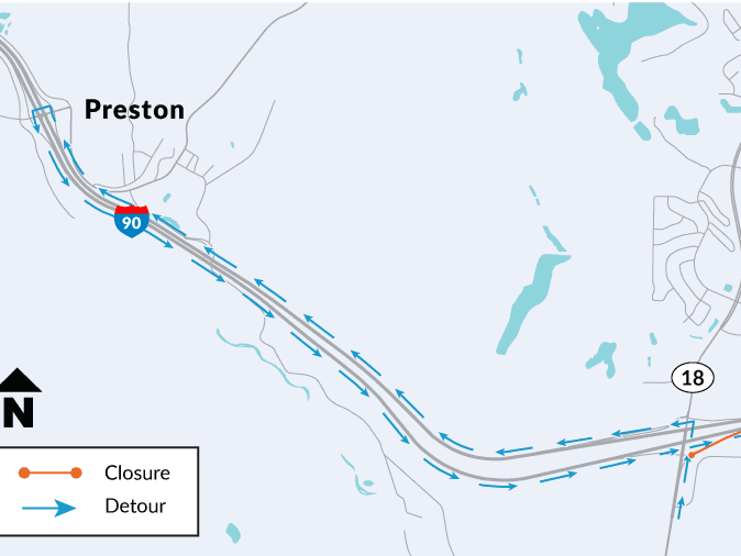 SR 18_I90 ramp closure graphic