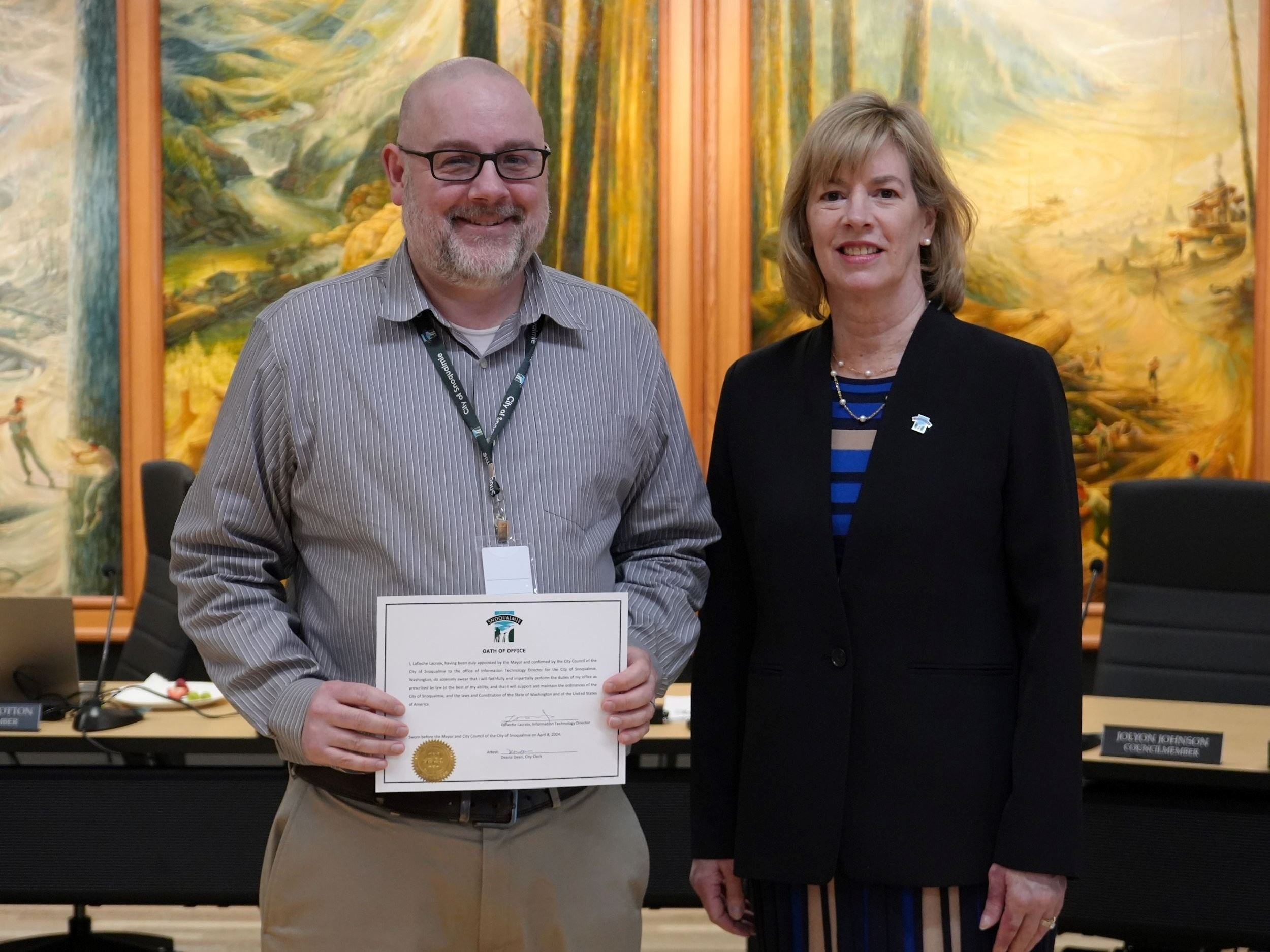 IT Director Fletcher and Mayor Ross