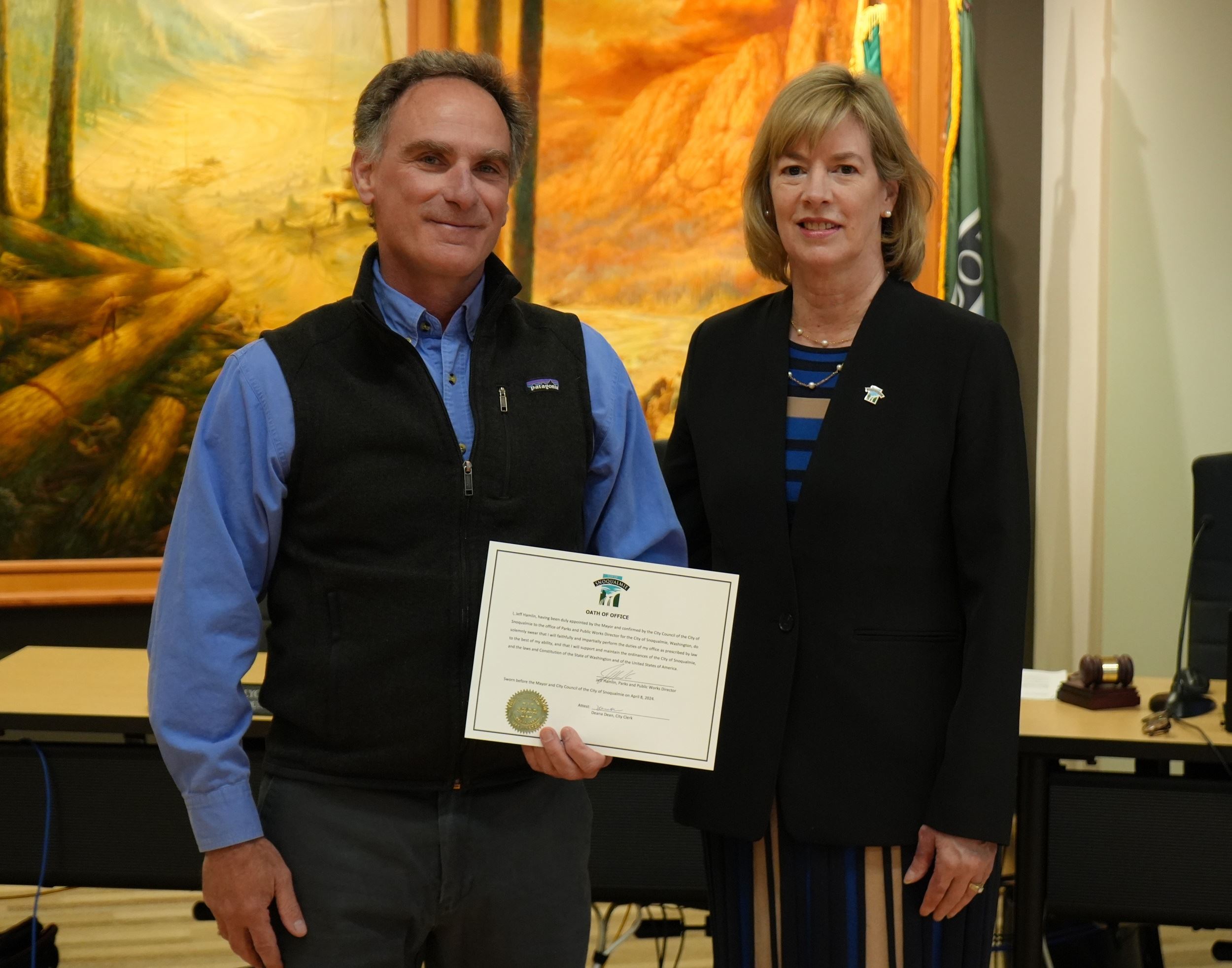 Jeff Hamlin and Mayor Ross