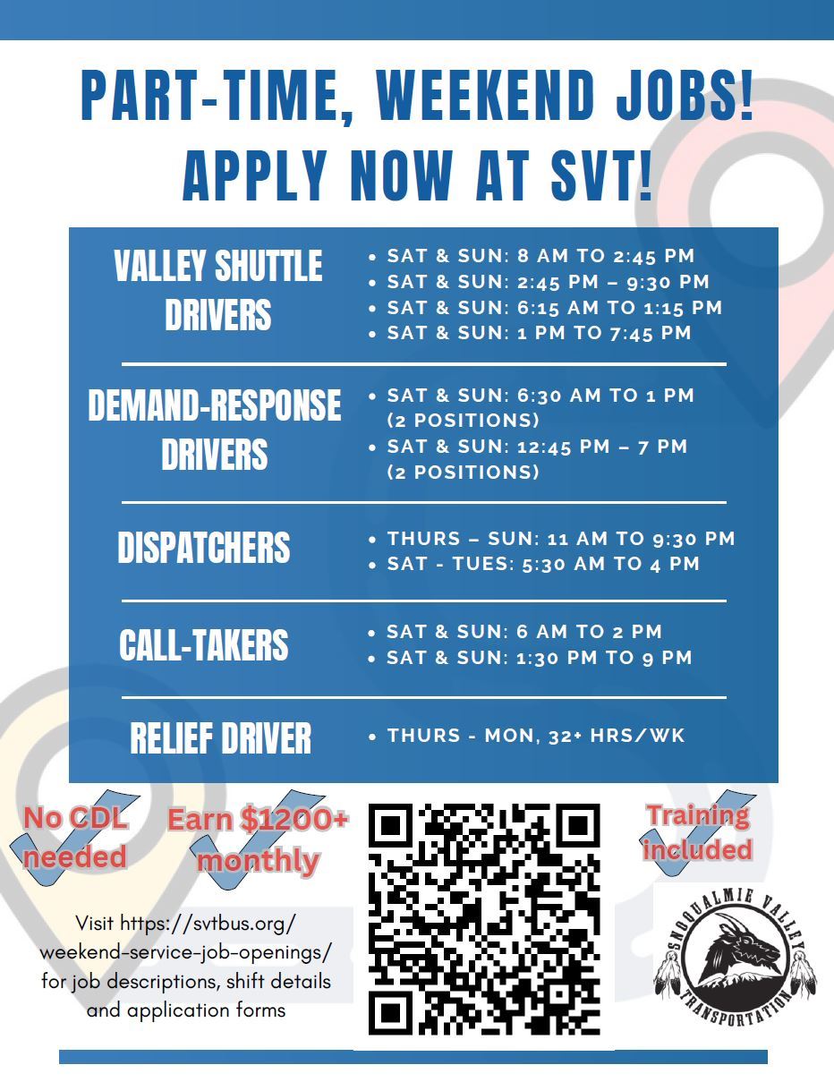 SVT weekend postions flier