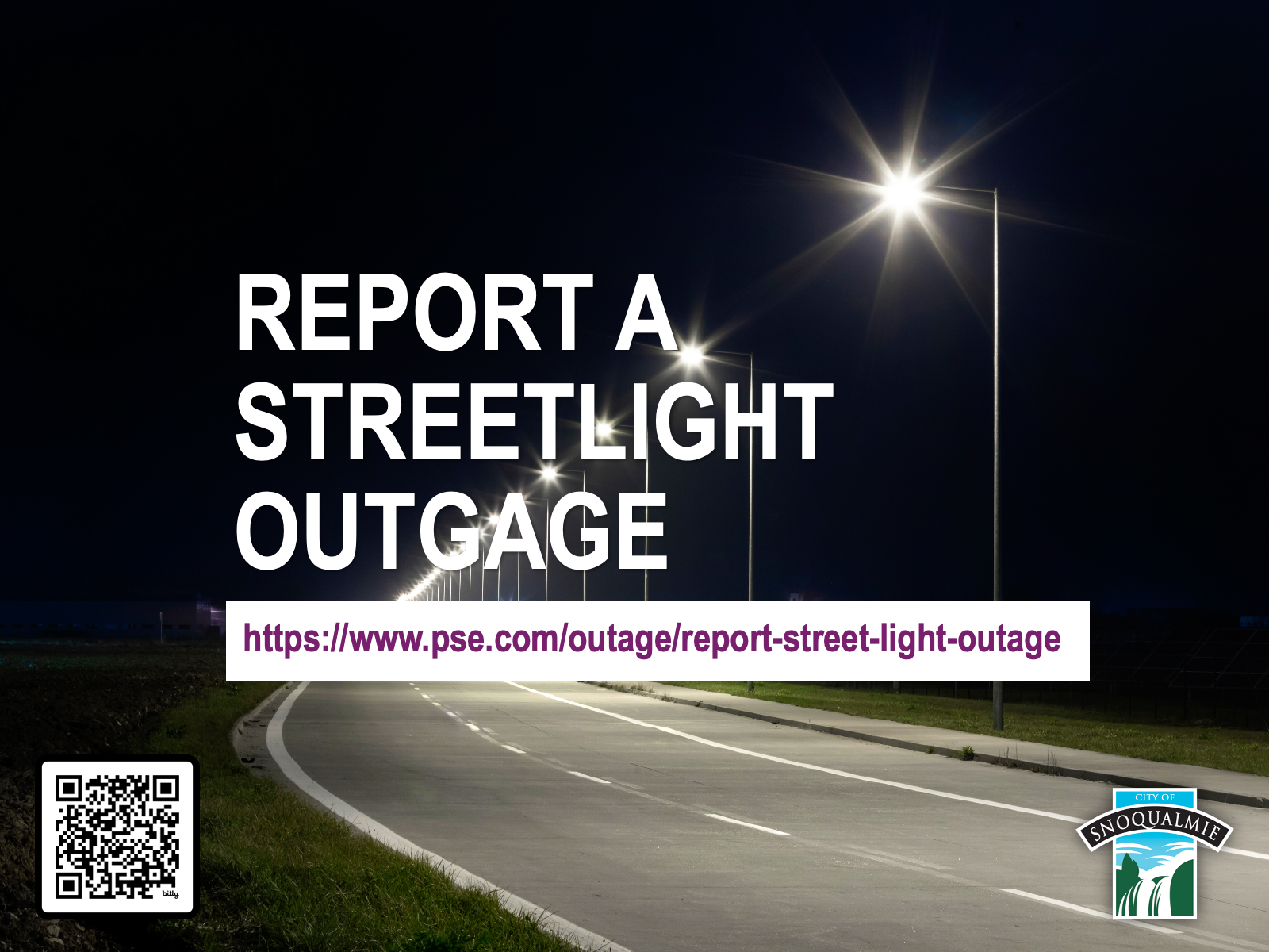 City of Snoqualmie Report Streetlight Outage