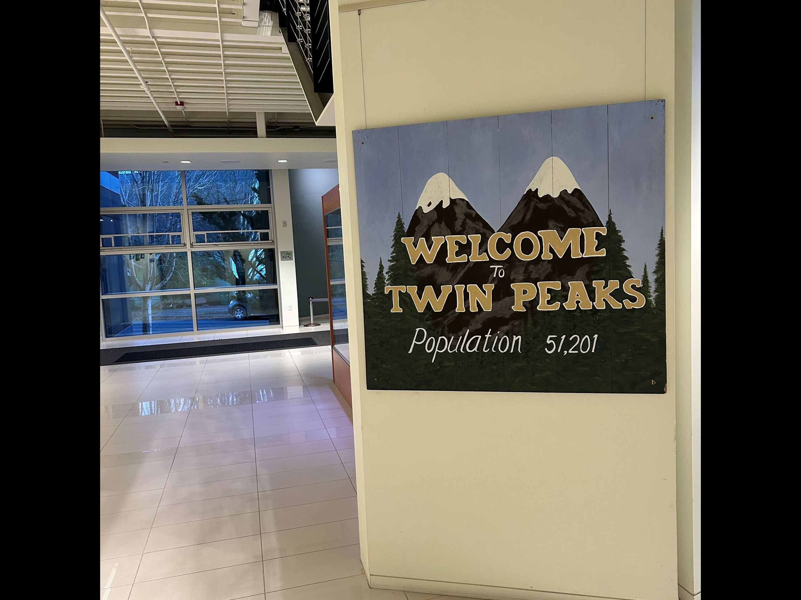 Twin Peaks Sign in City Hall Lobby